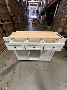 SKU: BDF530 - 53” Portable Kitchen Island with Wheels