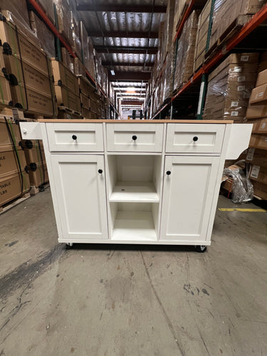 SKU: BDF530 - 53” Portable Kitchen Island with Wheels