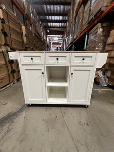 SKU: BDF530 - 53” Portable Kitchen Island with Wheels