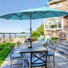 15 feet umbrella patio SKU: OB-OTU032 Color:Windsor Wine/Peacoat data--city:Tampa Bay comfortable shaded area with Loungefly Disney Pixar Coco
