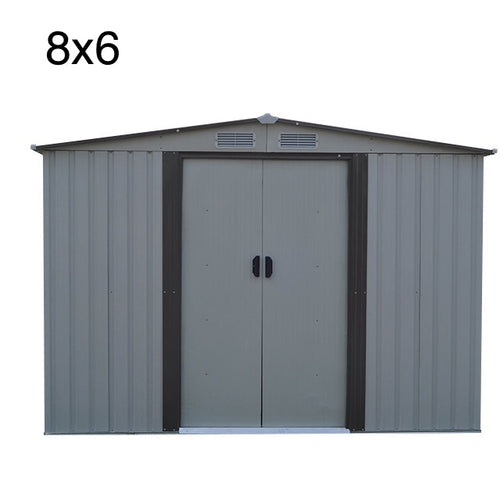 SKU: OTTL303 - 8’ x 6’ White Outdoor Metal Storage Shed