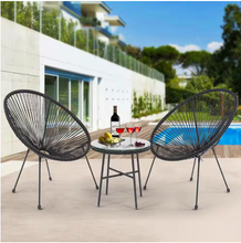 Load image into Gallery viewer, SKU: ECA735 - 3 Piece Black Patio Set