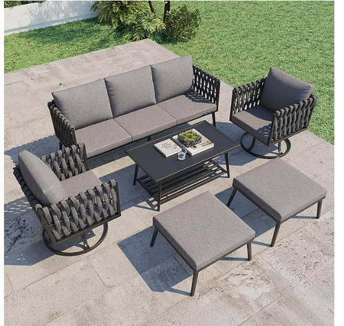 SKU: 0246GR - 6 Piece Outdoor Patio Furniture Set