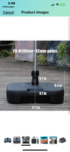 Load image into Gallery viewer, SKU: C0779 - 17.7L Square Sand/Water Fillable Patio Umbrella Base Stand