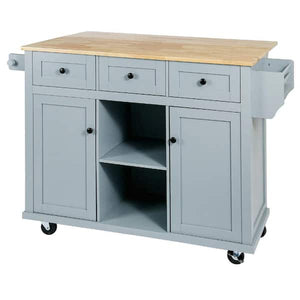 SKU: BDF530 - 53” Portable Kitchen Island with Wheels
