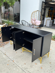 SKU: 170791B - 62” Black Wooden Multi-Functional Sideboard Cabinet