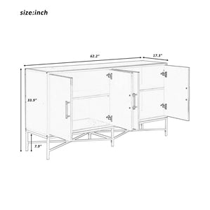 SKU: 170791B - 62” Black Wooden Multi-Functional Sideboard Cabinet