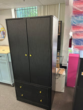 Load image into Gallery viewer, SKU: 168BK - 66”x30” Black Wooden Wardrobe Closet Cabinet with Hanging Rod