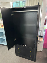 Load image into Gallery viewer, SKU: 168BK - 66”x30” Black Wooden Wardrobe Closet Cabinet with Hanging Rod