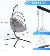 Load image into Gallery viewer, SKU: AXECDG - 350lbs Capacity Bird Cage Swing Chair with Stand