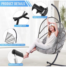 Load image into Gallery viewer, SKU: AXECDG - 350lbs Capacity Bird Cage Swing Chair with Stand