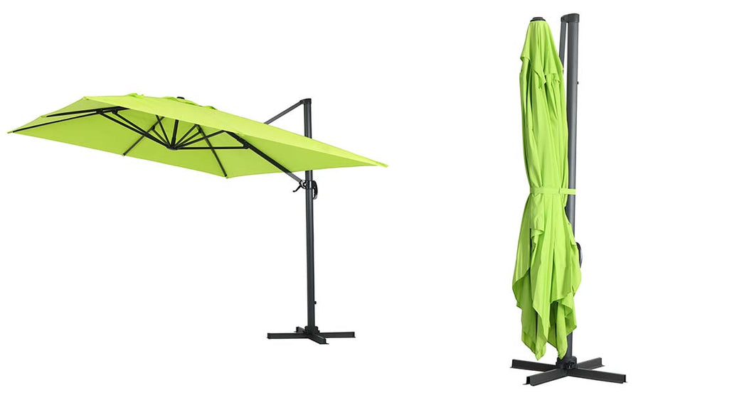 SKU: OUR3004GN - 13 X 10 FT Patio Cantilever Roma Umbrella with 360° Rotation