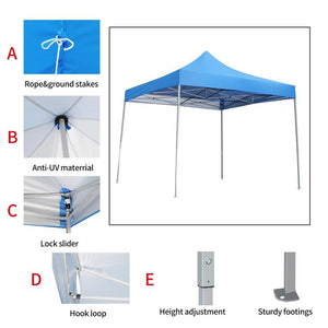SKU: ODF003 - 10’ x 10’ Easy Pop Up and Close Canopy with Carrying Case - 4 Colors
