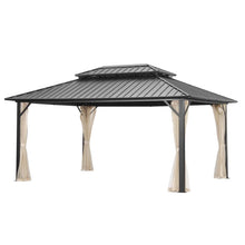Load image into Gallery viewer, SKU:  OB-HTG006 - 12’ x 16’ Hardtop Aluminum Gazebo with Mosquito Net