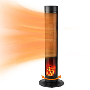 SKU: HT020 - 1500W 33.46'' Portable Electric Space Heater with Realistic Flame, Remote Control and Adjustable Thermostat