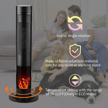 Load image into Gallery viewer, SKU: HT020 - 1500W 33.46&#39;&#39; Portable Electric Space Heater with Realistic Flame, Remote Control and Adjustable Thermostat