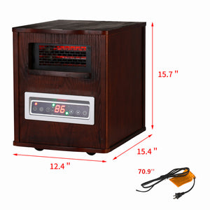SKU: HT001 - 1500W Remote Controlled Portable Electric Space Heater Infrared Zone Heating System with Thermostat, Tip-Over and Overheat Protection