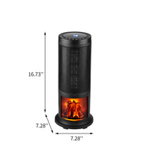 Load image into Gallery viewer, SKU: HT019 - 1500W 16.73&#39;&#39; Portable Space Heater Electric with Realistic Flame, Remote Control and Adjustable Thermostat
