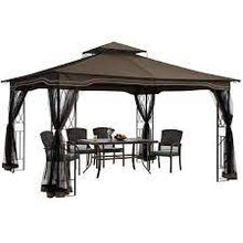 Load image into Gallery viewer, SKU: ZP-TYKQ - 12’ x 10’ Brown Gazebo with Mosquito Netting