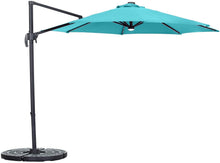 Load image into Gallery viewer, SKU: OB-OTU012 - 10 FT Patio Cantilever Umbrella with Solar Powered LED Lights and 360° Rotation