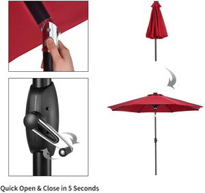 SKU: OB-OTU003 - 9 Feet Outdoor Patio Umbrella with Solar Powered LED Lights