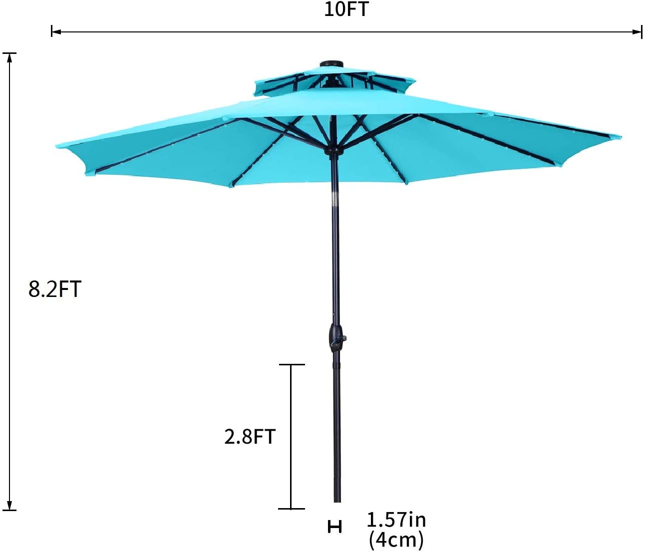SKU: OB-OTU007 - 10 Feet Outdoor Double Top Patio Umbrella with 
