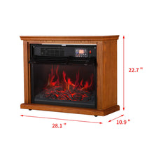 Load image into Gallery viewer, SKU: HT012 - 1500W Digital Electric Fireplace Heater with 3D Flames,  Adjustable Thermostat and Remote Control