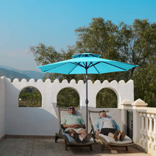 Load image into Gallery viewer, SKU: OB-OTU007 - 10 Feet Outdoor Double Top Patio Umbrella with Solar Powered LED Lights