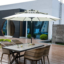 Load image into Gallery viewer, SKU: OB-OTU010 - 10 Feet Outdoor Triple Top Patio Umbrella with Solar Powered LED Lights