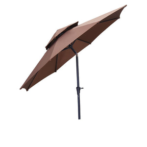SKU: OV-OTU030 -  11 Feet Double Tier Patio Umbrella with Tilt and Crank
