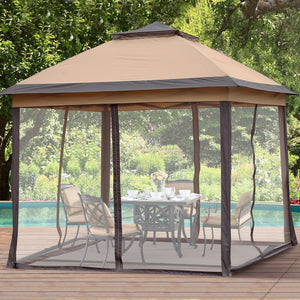 SKU: OV-GZ027 - 11’ x 11’ Outdoor Pop-up Canopy with Mosquito Net