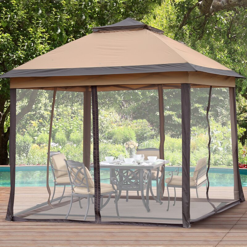 SKU: OV-GZ027 - 11' x 11' Outdoor Pop-up Canopy with Mosquito Net