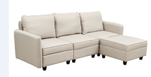 Load image into Gallery viewer, SKU: DG001+DG002X3+DG003 - Upholstered Storage Sofa with Ottoman