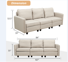 Load image into Gallery viewer, SKU: DG002X3+DG003 - Upholstered Sofa with Storage