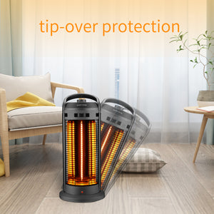 SKU: HT016 - 1500W Oscillating Cage Space Heater with Adjustable Thermostat, Overheat and Tip-Over Protection