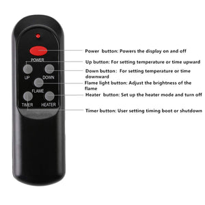 SKU: HT002 - 1500W Remote Controlled Portable Electric Space Heater Infrared Zone Heating System with Thermostat, Tip-Over and Overheat Protection