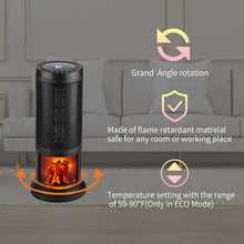 Load image into Gallery viewer, SKU: HT019 - 1500W 16.73&#39;&#39; Portable Space Heater Electric with Realistic Flame, Remote Control and Adjustable Thermostat