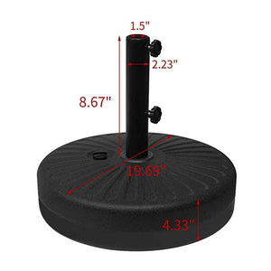 SKU: AF-US003 - 20-inch 50 lbs Sand/Water Fillable Patio Umbrella Base Stand