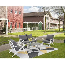 Load image into Gallery viewer, SKU: FRQ06 - 4 Piece Patio Conversation Set with Aluminum Frame