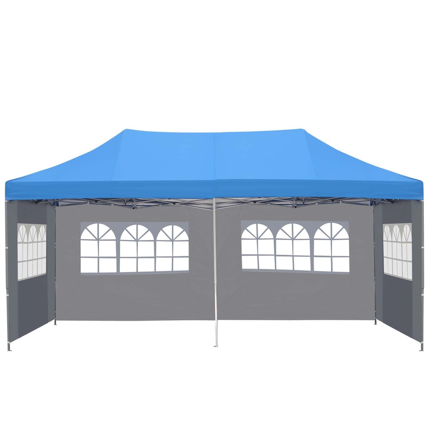 SKU: ODF013 - 10’ x 20’ Easy Pop Up and Close Canopy With 4 Walls and  Carrying Case - 4 Colors