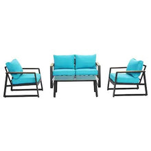 Load image into Gallery viewer, SKU: FRQ03 - 4 Piece Patio Conversation Set with Deep Seating and Aluminum Frame