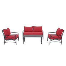 Load image into Gallery viewer, SKU: FRQ05 - 4 Piece Patio Conversation Set with Aluminum Frame