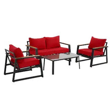Load image into Gallery viewer, SKU: FRQ03 - 4 Piece Patio Conversation Set with Deep Seating and Aluminum Frame