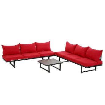 SKU: FRQ08 - Outdoor Patio Sectional Set with Aluminum Frame